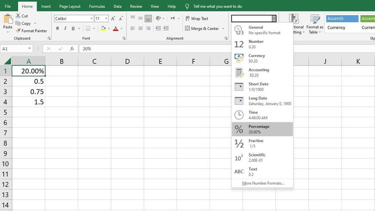 Cara Mencari Persentase di Excel